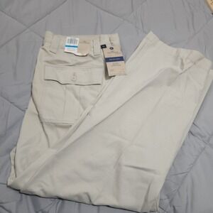 Dockers Chino Pants Men's 36x29 Beige Flat Front Relaxed Fit Side Zip Cotton